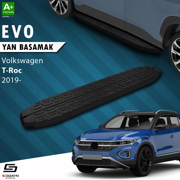 S-Dizayn VW T-Roc Evo Siyah Yan Basamak 173 Cm 2019-2021 A+ Kalite ürün görseli 1
