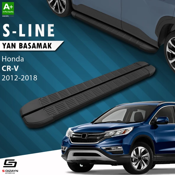 S-Dizayn Honda CR-V 4 S-Line Siyah Yan Basamak 173 Cm 2012-2018 A+ Kalite ürün görseli 1