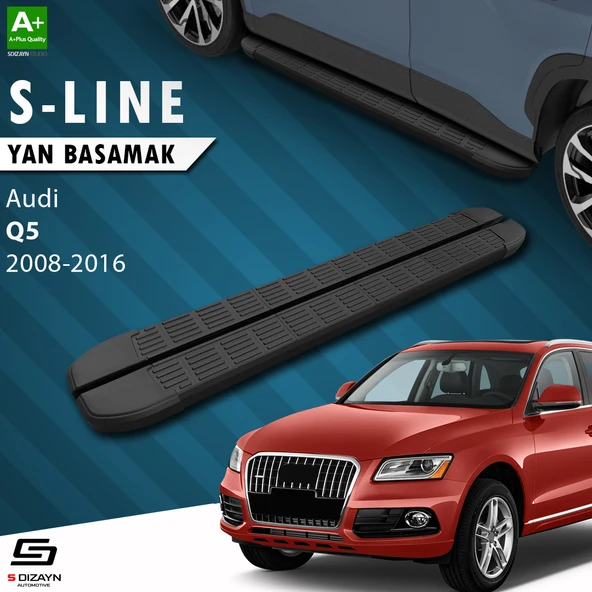 S-Dizayn Audi Q5 S-Line Siyah Yan Basamak 183 Cm 2008-2016 A+ Kalite ürün görseli 1
