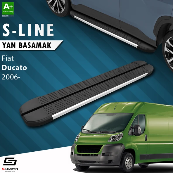 S-Dizayn Fiat Ducato 3 Kısa Şase S-Line Aluminyum Yan Basamak 203 Cm 2006 Üzeri A+ Kalite ürün görseli 1