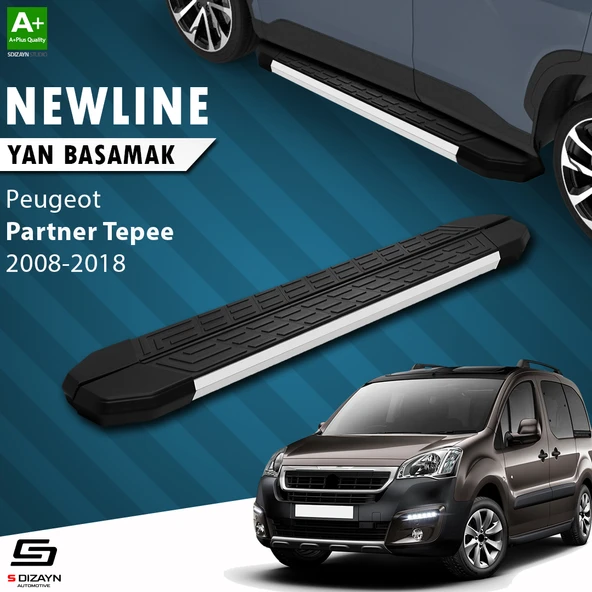 S-Dizayn Peugeot Partner 2 Tepee NewLine Aluminyum Yan Basamak 193 Cm 2008-2018 A+ Kalite ürün görseli 1
