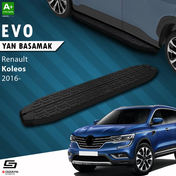 S-Dizayn Renault Koleos 2 Evo Siyah Yan Basamak 163 Cm 2016 Üzeri A+ Kalite ürün görseli 1