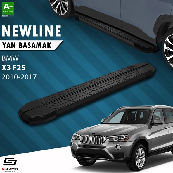 S-Dizayn Bmw X3 F25 NewLine Siyah Yan Basamak 193 Cm 2010-2017 A+ Kalite ürün görseli 1