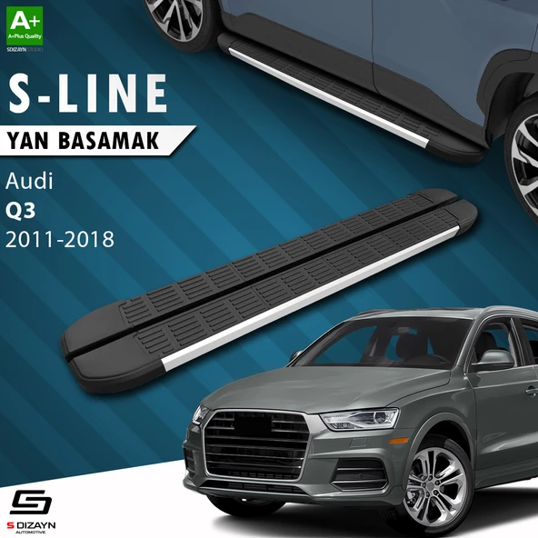 S-Dizayn Audi Q3 8U S-Line Aluminyum Yan Basamak 173 Cm 2011-2018 A+ Kalite ürün görseli 1