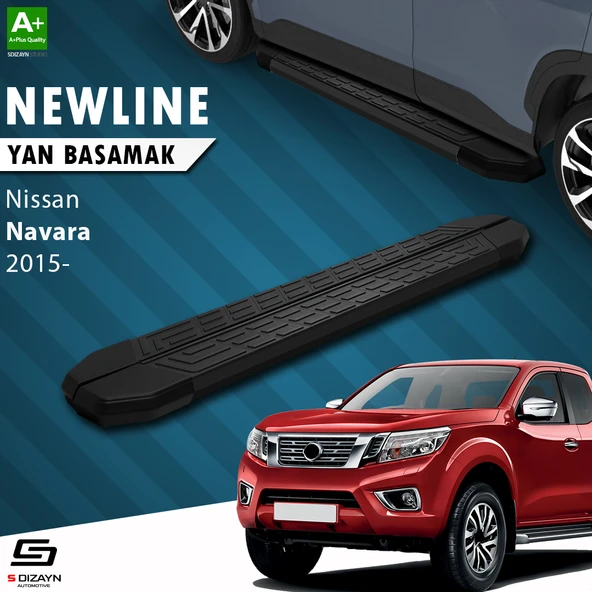 S-Dizayn Nissan Navara 3 NewLine Siyah Yan Basamak 203 Cm 2015 Üzeri A+ Kalite ürün görseli 1