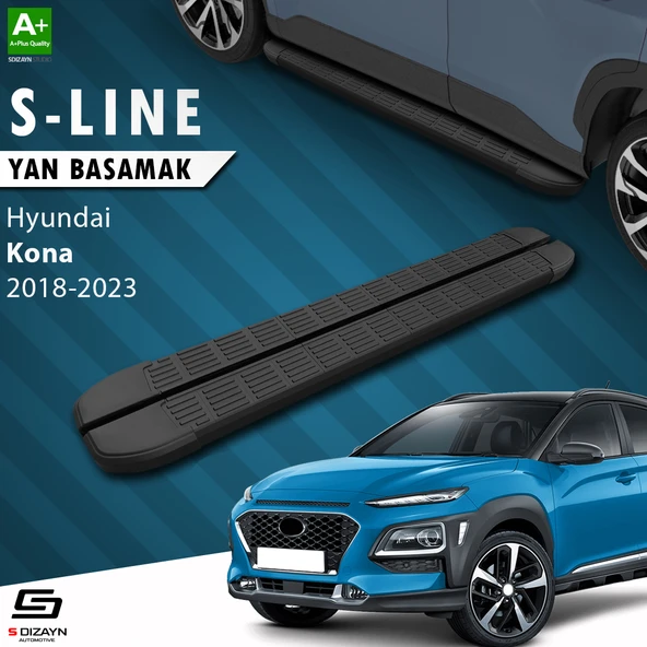 S-Dizayn Hyundai Kona S-Line Siyah Yan Basamak 173 Cm 2018-2023 A+ Kalite ürün görseli 1