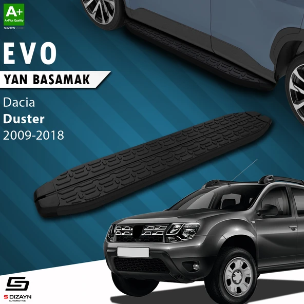 S-Dizayn Dacia Duster Evo Siyah Yan Basamak 173 Cm 2009-2018 A+ Kalite ürün görseli 1