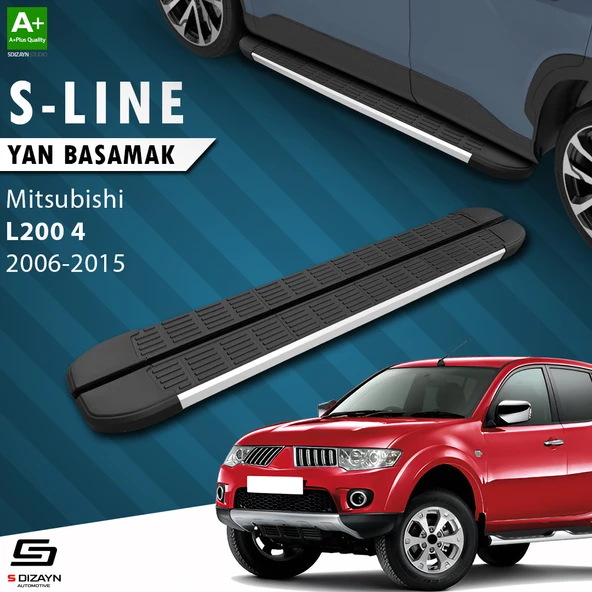 S-Dizayn Mitsubishi L200 4 S-Line Aluminyum Yan Basamak 193 Cm 2006-2015 A+ Kalite ürün görseli 1