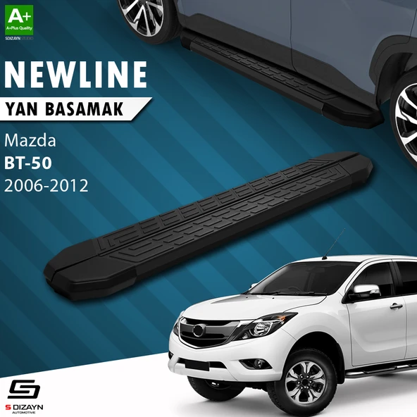 S-Dizayn Mazda BT-50 Pick-Up NewLine Siyah Yan Basamak 193 Cm 2006-2012 A+ Kalite ürün görseli 1