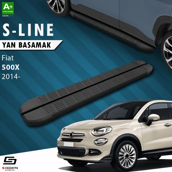 S-Dizayn Fiat 500X S-Line Siyah Yan Basamak 173 Cm 2014 Üzeri A+ Kalite ürün görseli 1