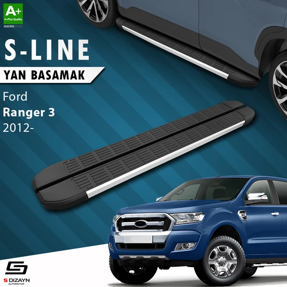 S-Dizayn Ford Ranger 3 S-Line Aluminyum Yan Basamak 203 Cm 2012-2022 A+ Kalite ürün görseli 1