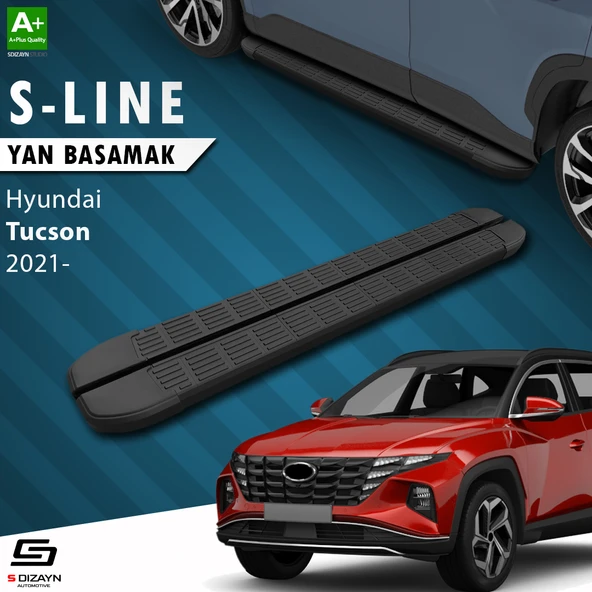 S-Dizayn Hyundai Tucson 4 S-Line Siyah Yan Basamak 173 Cm 2021-2024 A+ Kalite ürün görseli 1