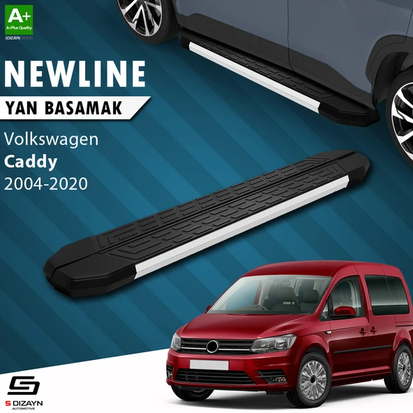 S-Dizayn VW Caddy 3 Uzun Şase NewLine Aluminyum Yan Basamak 223 Cm 2004-2020 A+ Kalite ürün görseli 1