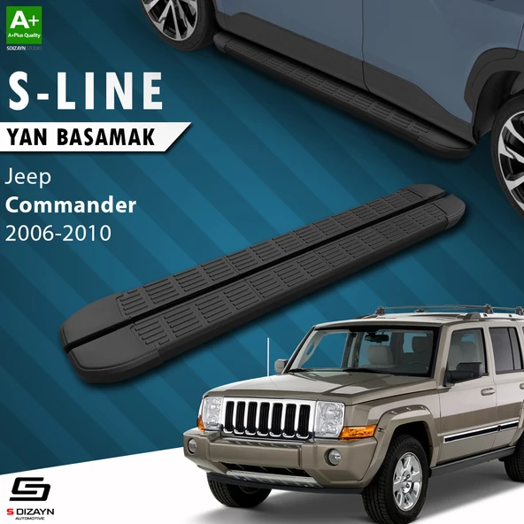 S-Dizayn Jeep Commander S-Line Siyah Yan Basamak 173 Cm 2006-2010 A+ Kalite ürün görseli 1