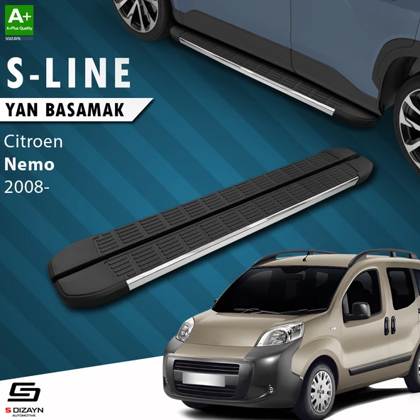 S-Dizayn Citroen Nemo S-Line Krom Yan Basamak 173 Cm 2008-2017 A+ Kalite ürün görseli 1