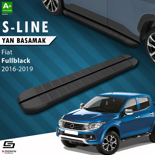 S-Dizayn Fiat Fullback S-Line Siyah Yan Basamak 193 Cm 2016-2019 A+ Kalite ürün görseli 1