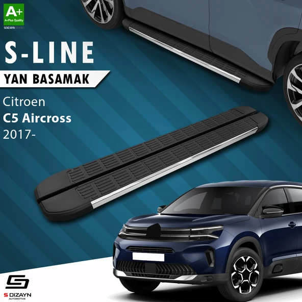 S-Dizayn Citroen C5 Aircross S-Line Krom Yan Basamak 193 Cm 2017 Üzeri A+ Kalite ürün görseli 1