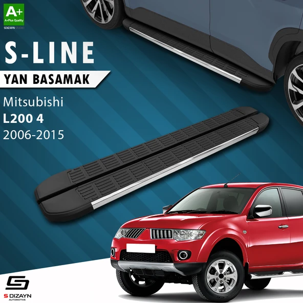 S-Dizayn Mitsubishi L200 4 S-Line Krom Yan Basamak 193 Cm 2006-2015 A+ Kalite ürün görseli 1