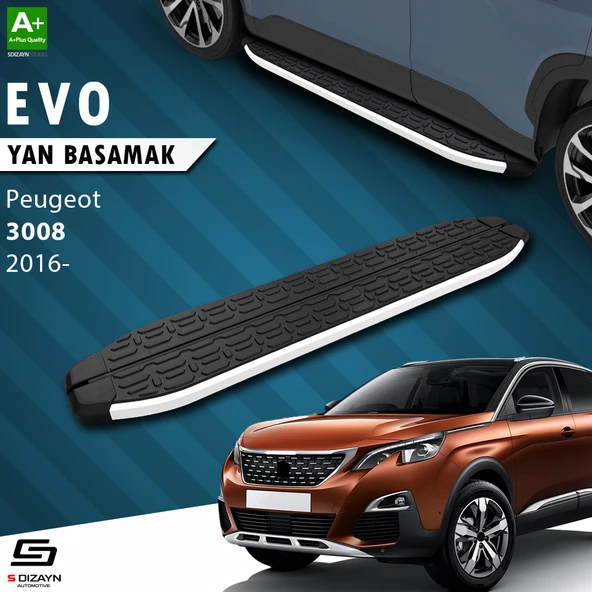S-Dizayn Peugeot 3008 2 Evo Aluminyum Yan Basamak 183 Cm 2016-2023 A+ Kalite ürün görseli 1