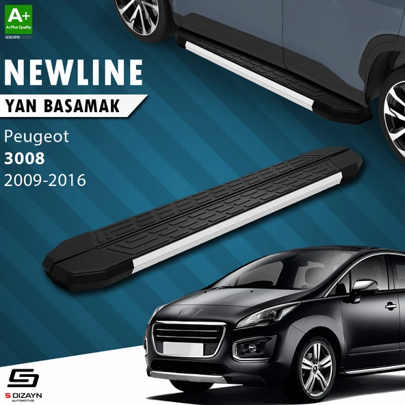 S-Dizayn Peugeot 3008 NewLine Aluminyum Yan Basamak 183 Cm 2009-2016 A+ Kalite ürün görseli 1