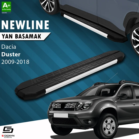 S-Dizayn Dacia Duster NewLine Aluminyum Yan Basamak 173 Cm 2009-2018 A+ Kalite ürün görseli 1