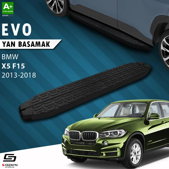 S-Dizayn Bmw X5 F15 Evo Siyah Yan Basamak 193 Cm 2013-2018 A+ Kalite ürün görseli 1