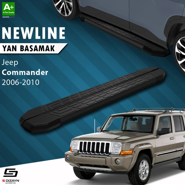 S-Dizayn Jeep Commander NewLine Siyah Yan Basamak 173 Cm 2006-2010 A+ Kalite ürün görseli 1
