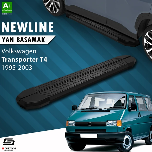S-Dizayn VW Transporter T4 Uzun Şase NewLine Siyah Yan Basamak 253 Cm 1995-2003 A+ Kalite ürün görseli 1