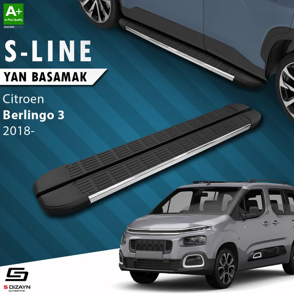 S-Dizayn Citroen Berlingo 3 S-Line Krom Yan Basamak 203 Cm 2018 Üzeri A+ Kalite ürün görseli 1