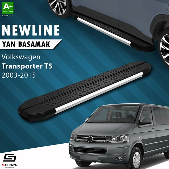 S-Dizayn VW Transporter T5 Kısa Şase NewLine Krom Yan Basamak 213 Cm 2003-2010 A+ Kalite ürün görseli 1