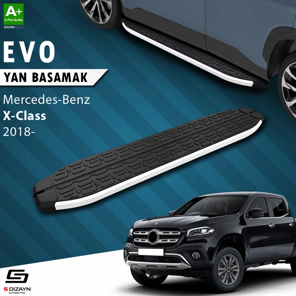 S-Dizayn Mercedes X-Class Evo Aluminyum Yan Basamak 203 Cm 2018-2020 A+ Kalite ürün görseli 1