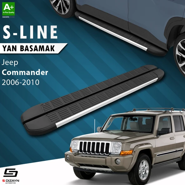 S-Dizayn Jeep Commander S-Line Aluminyum Yan Basamak 173 Cm 2006-2010 A+ Kalite ürün görseli 1