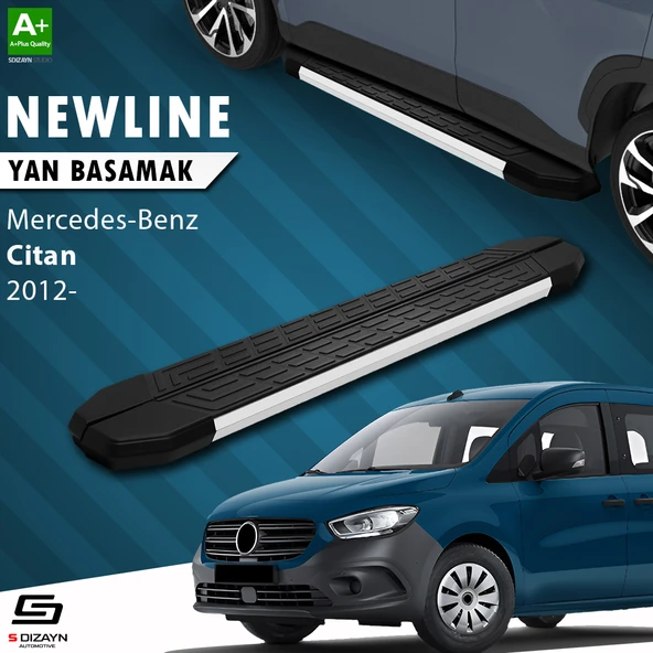 S-Dizayn Mercedes Citan NewLine Aluminyum Yan Basamak 193 Cm 2012-2021 A+ Kalite ürün görseli 1