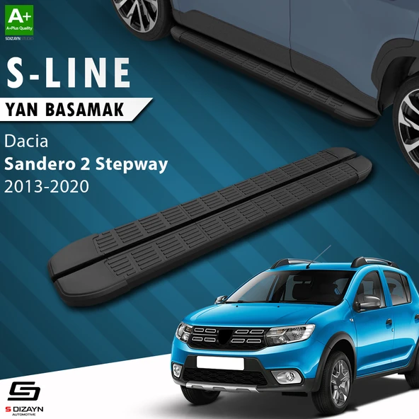 S-Dizayn Dacia Sandero 2 Stepway S-Line Siyah Yan Basamak 173 Cm 2013-2020 A+ Kalite ürün görseli 1