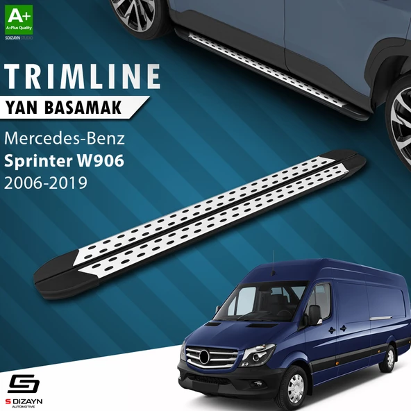 S-Dizayn Mercedes Sprinter W906 Uzun Şase TrimLine Gri Yan Basamak 335 Cm 2006-2019 A+ Kalite ürün görseli 1