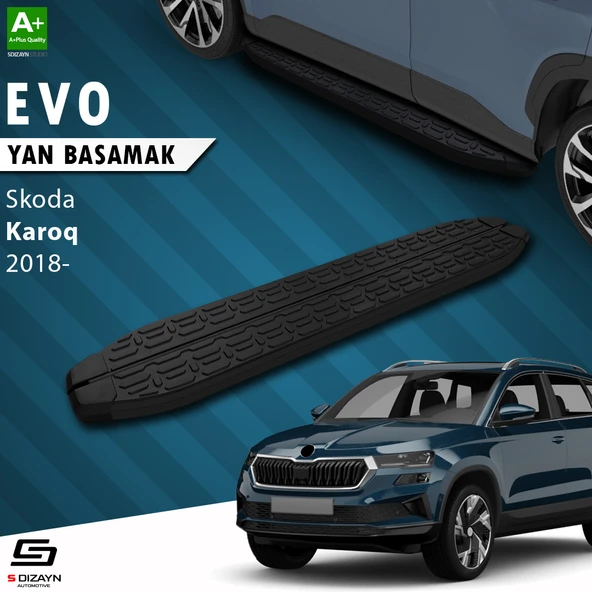 S-Dizayn Skoda Karoq Evo Siyah Yan Basamak 173 Cm 2018 Üzeri A+ Kalite ürün görseli 1
