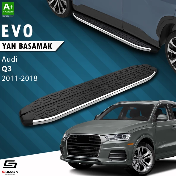 S-Dizayn Audi Q3 8U Evo Krom Yan Basamak 173 Cm 2011-2018 A+ Kalite ürün görseli 1