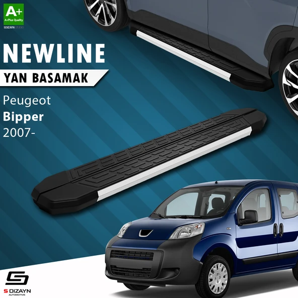 S-Dizayn Peugeot Bipper NewLine Aluminyum Yan Basamak 173 Cm 2007-2017 A+ Kalite ürün görseli 1