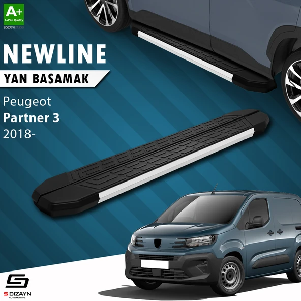 S-Dizayn Peugeot Partner 3 NewLine Aluminyum Yan Basamak 203 Cm 2018 Üzeri A+ Kalite ürün görseli 1