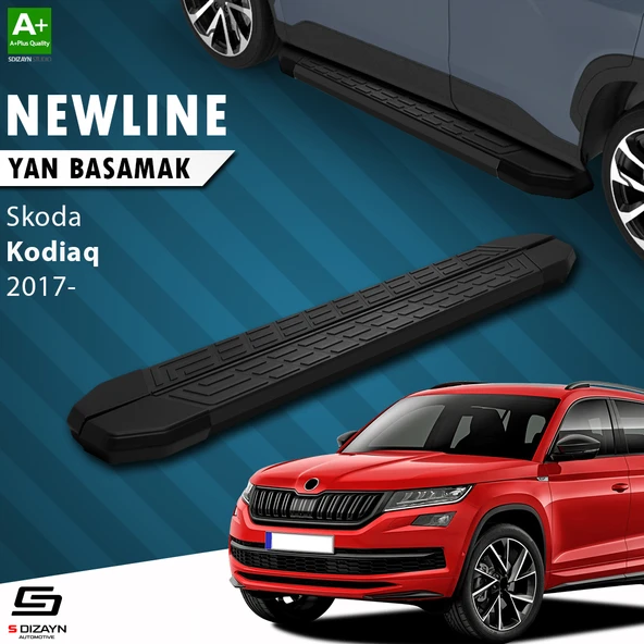S-Dizayn Skoda Kodiaq NewLine Siyah Yan Basamak 193 Cm 2017-2023 A+ Kalite ürün görseli 1