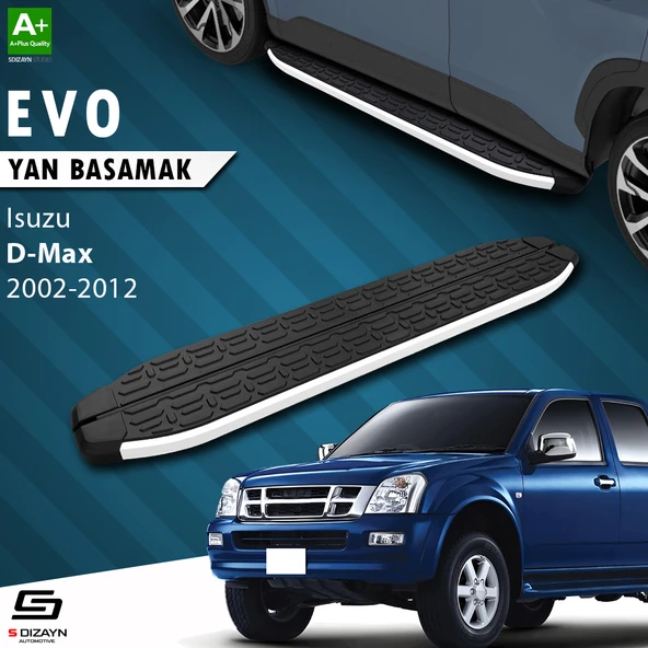 S-Dizayn Isuzu D-Max Evo Aluminyum Yan Basamak 203 Cm 2002-2012 A+ Kalite ürün görseli 1
