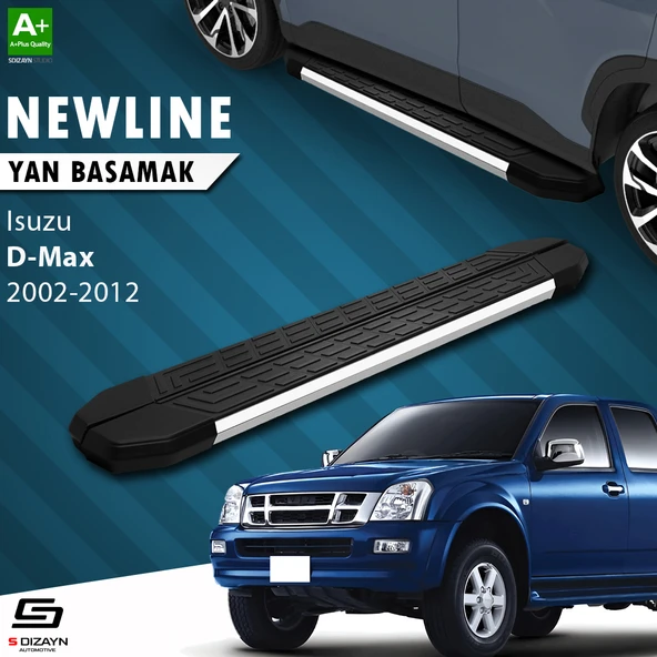S-Dizayn Isuzu D-Max NewLine Krom Yan Basamak 203 Cm 2002-2012 A+ Kalite ürün görseli 1