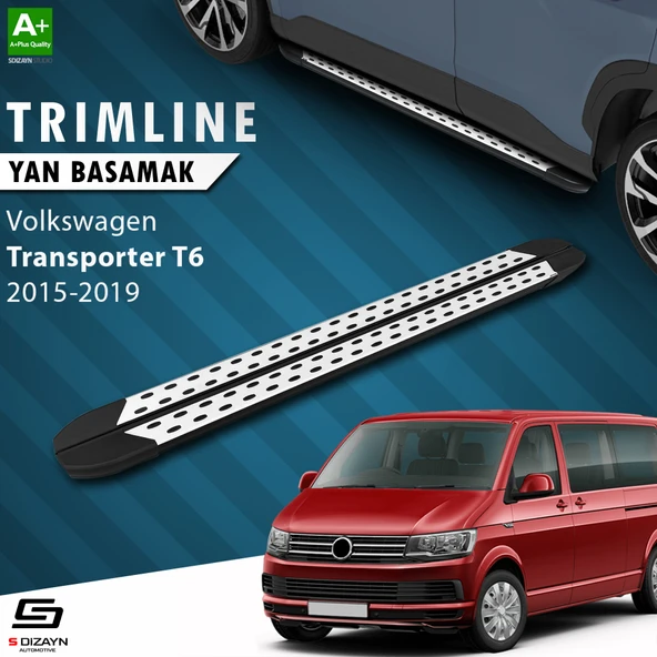 S-Dizayn VW Transporter T6 Uzun Şase TrimLine Gri Yan Basamak 255 Cm 2015-2019 ürün görseli 1
