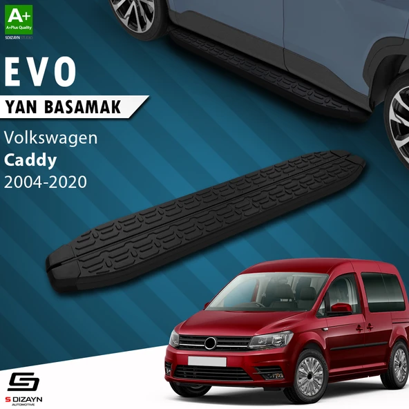 S-Dizayn VW Caddy 3 Evo Siyah Yan Basamak 193 Cm 2004-2020 A+ Kalite ürün görseli 1