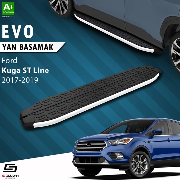 S-Dizayn Ford Kuga 2 ST-Line Evo Aluminyum Yan Basamak 183 Cm 2017-2019 A+ Kalite ürün görseli 1