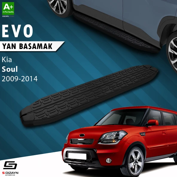 S-Dizayn Kia Soul Evo Siyah Yan Basamak 173 Cm 2009-2014 A+ Kalite ürün görseli 1