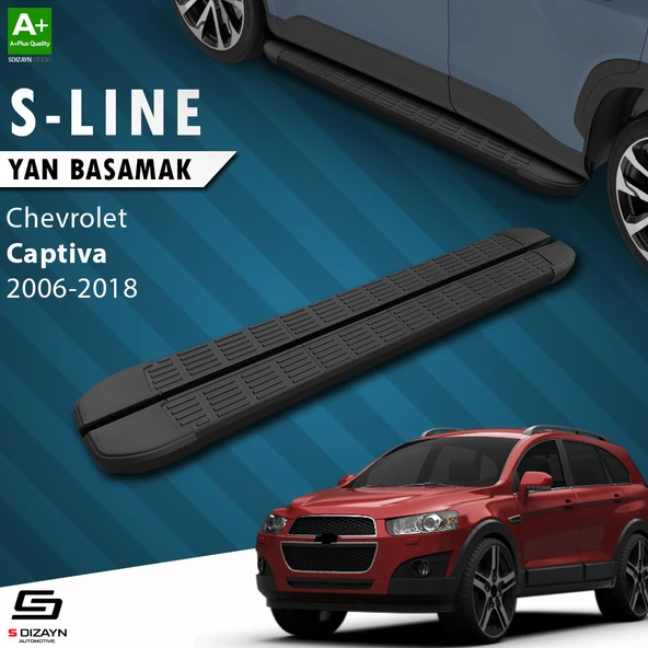 S-Dizayn Chevrolet Captiva S-Line Siyah Yan Basamak 183 Cm 2006-2018 A+ Kalite ürün görseli 1