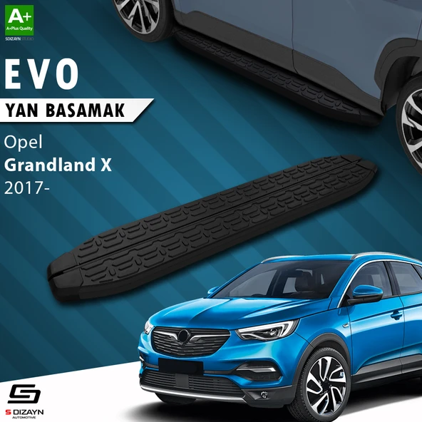 S-Dizayn Opel Grandland X Evo Siyah Yan Basamak 183 Cm 2017-2024 A+ Kalite ürün görseli 1