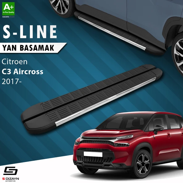 S-Dizayn Citroen C3 Aircross S-Line Krom Yan Basamak 183 Cm 2017 Üzeri A+ Kalite ürün görseli 1