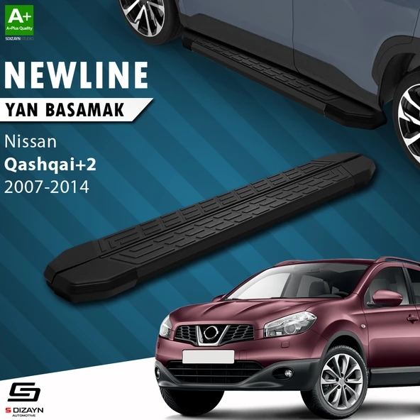 S-Dizayn Nissan Qashqai +2 NewLine Siyah Yan Basamak 183 Cm 2007-2014 A+ Kalite ürün görseli 1